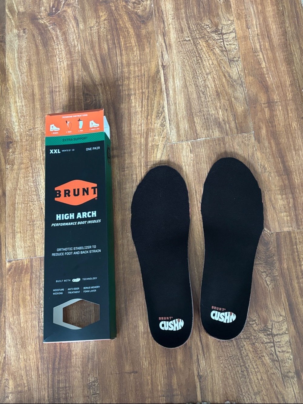 BRUNT High Arch Performance Insoles - Black (XXL)